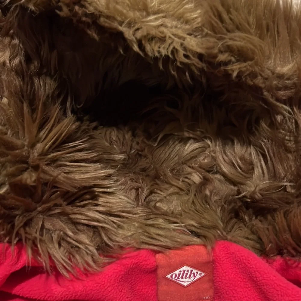 Oilily Kid’s Floral Fur Trimmed Hood Puffer Jacket